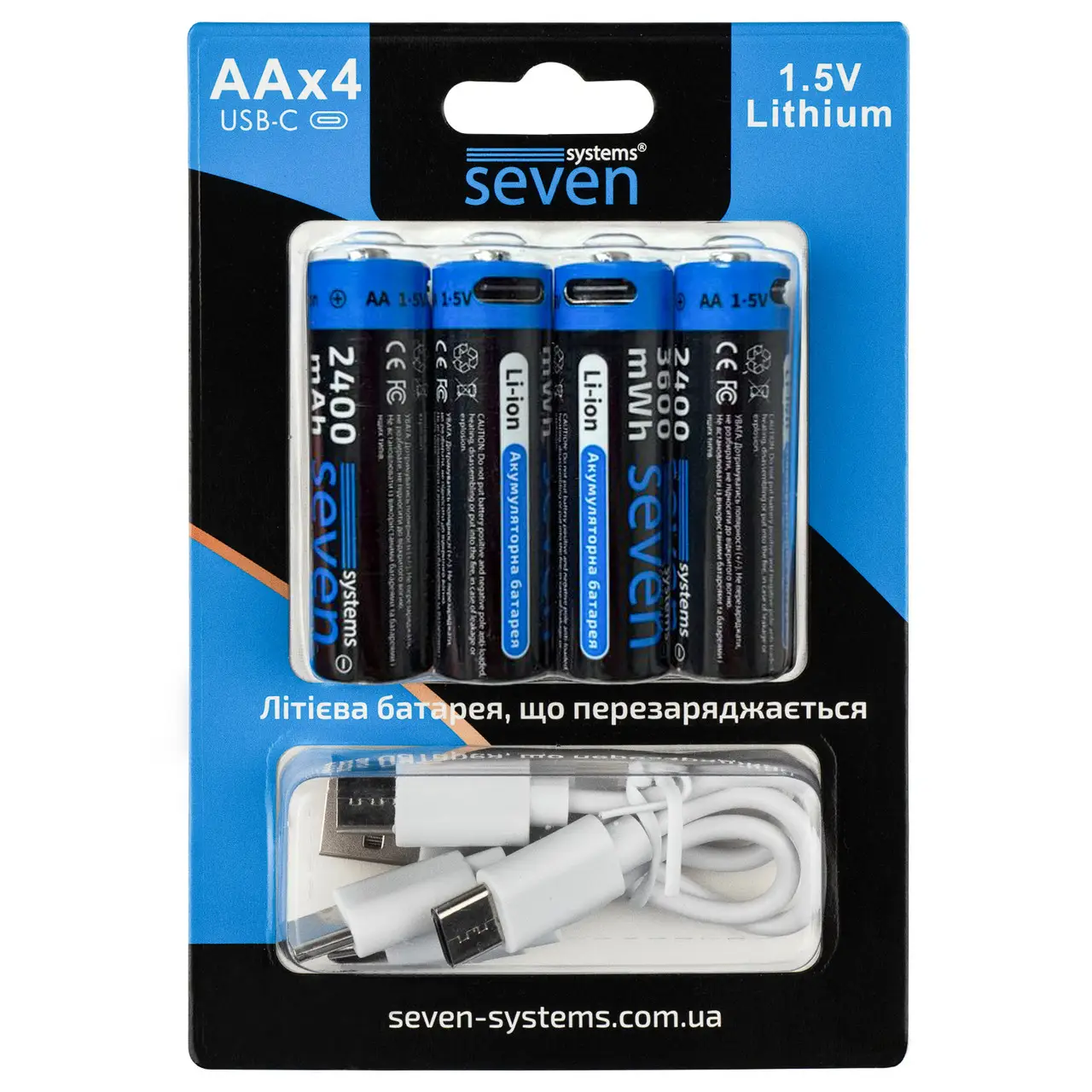 Акумуляторна батарейка SEVEN AA 1.5V Li-ion 4 шт